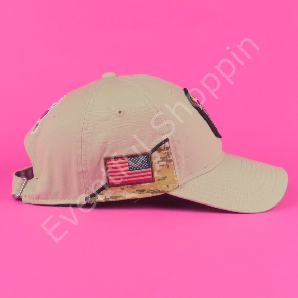 Atlanta Falcons Hat Mens Adjustable Tan Salute To Service New Era Cotton - Picture 5 of 8